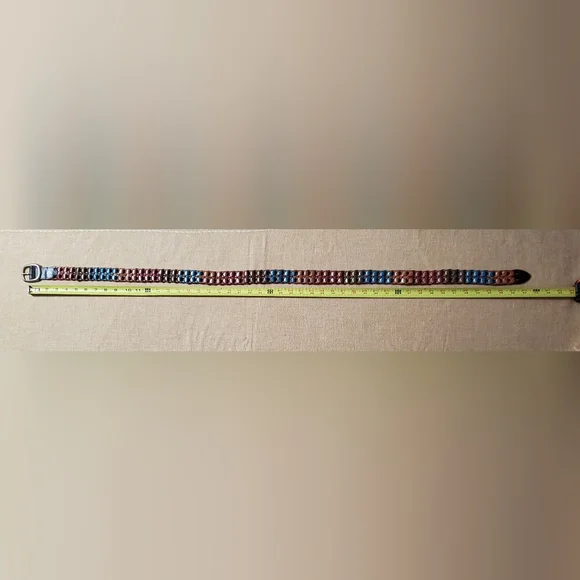 Multicolored Woven Womens Leather Belt Size 2XL Boho Western Southwestern - Picture 14 of 14